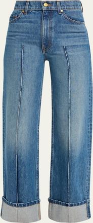 Ulla Johnson Genevieve Cuffed Wide-Leg Jeans