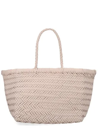 Dragon Diffusion Triple Jump Small Woven Basket-Like Leather Tote Bag