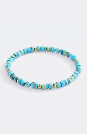 Mint & Lily Stacking Birthstone Beaded Bracelet in March Aquamarine at Nordstrom, Size 7.5