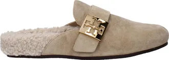 Tory Burch Tory Burch Mellow klompen en slippers dames su&egrave;de beige/hazelnoot