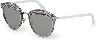 Dior Accessoires, Dames, Grijs, ONE Size, Metalen Zonnebril met Platte Glazen