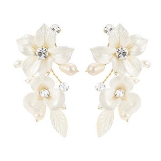 Untamed Petals Louise Porcelain Flower Earrings in Ivory at Nordstrom