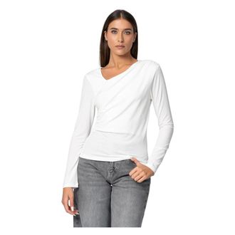 Kocca Blouses, female, White, Size: XS Sophsticated Off Centre Neckline Blouse
