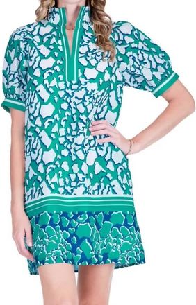 Jade Yoga Stand Collar Dress In Green