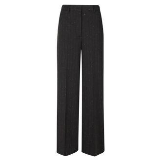 Ermanno Scervino Pantaloni Sartoriali a Righe - - Trousers - Donna - Grigio - XS