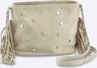 Heine Umh&auml;ngetasche HEINE, Damen, Gr. B/H/T: 26cm x 19cm x 10cm, sand, Metall, Viskosemischung, unifarben, Taschen Umh&auml;ngetasche