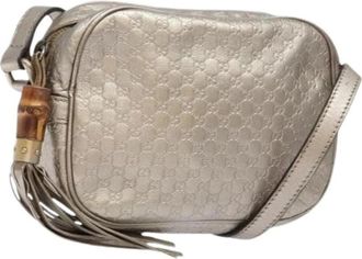 Gucci Pre-owned Leather gucci-bags - Dames - Vintage Schoudertas - Grijs - ONE Size - Leer - Vintage