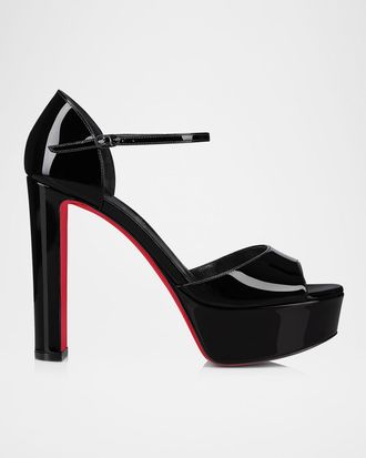 Christian Louboutin 130mm Sandaloo Patent Platform Sandals