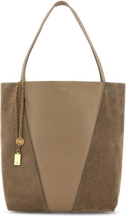 Chlo&eacute; Dove Grey Leather And Suede Spin Shopping Bag