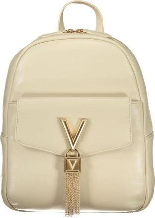 Valentino Tassen, Dames, Beige, ONE Size, Polyethyleen Rugzak met Meerdere Compartimenten