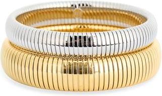 Electric Picks Cleo Set of 2 Bangle Bracelets in Silver/Gold at Nordstrom Rack