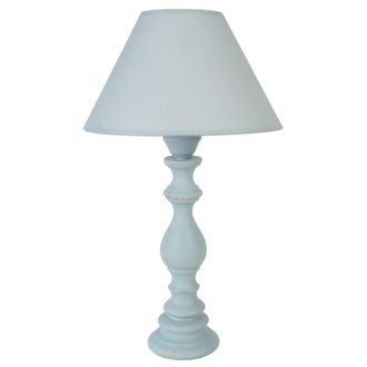Tosel L&aacute;mpara de mesamadera Alt.43cm azul Pantalla: gris