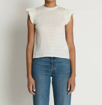 Nation Ltd Ashley Ruffle Tank Top In Porcelain