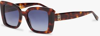 Tommy Hilfiger Womens Bold Butterfly Frame Sunglasses - Brown