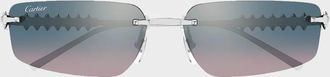 Cartier Men & apos;s Studded Titanium and Nylon Rectangle Sunglasses
