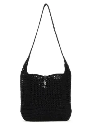 Saint Laurent Black Raffia Medium Le 5 ã 7 Shoulder Bag