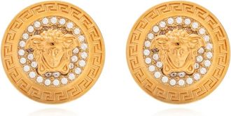 Versace Oorbellen met glinsterende kristallen - Dames - Oorbellen - Geel - ONE Size - Accessoires
