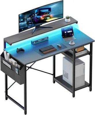 OEM Oficina Inform&aacute;tica - Hlonone - Modelo De Dos Niveles - Iluminaci&oacute;n Led - Altura Ajustable - Gris