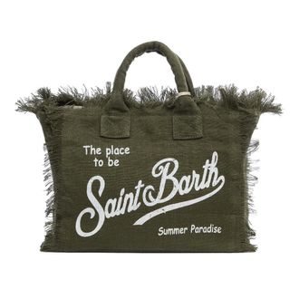 MC2 Saint Barth Tote Bags, female, Green, Size: ONE SIZE Colette Linen Handbag