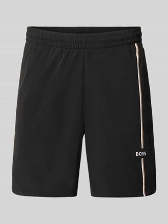 HUGO BOSS Regular Fit Sportshorts mit Logo-Details Modell SH_TOC GAME 8 INCH in Black, Gr&ouml;&szlig;e XXL
