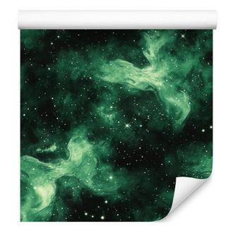 OEM Carta Da Parati Acquerello Galassia Verde Mare E Nero 50x1000 Cm