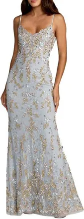 Mac Duggal Embellished Sleeveless Sweetheart Neck Gown in Powder Blue at Nordstrom, Size 8