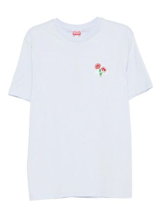 Kenzo embroidered flower T-shirt - men - Organic Cotton - M - Blue