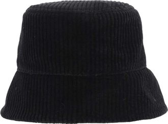 Jil Sander Katoenen Fluweel Geribbelde Rand Hoed - Dames - Hoeden - Zwart - S - Katoen - Accessoires