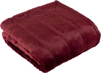 Riva Paoletti Empress Faux Fur Throw - Ruby - One Size