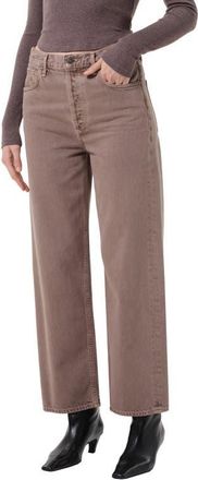 A Gold E Ren High Waist Ankle Wide Leg Jeans in Ceramic Dark Old Rose at Nordstrom, Size 32