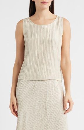 Eileen Fisher Stretch Silk Shell Top in Papyrus at Nordstrom, Size Xx-Small