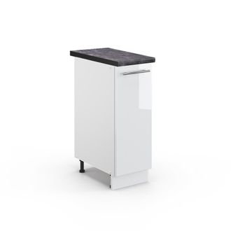 Vicco Armario De Farmacia Fame-line, Blanco Alto Brillo, 30 Cm, Et Antracita