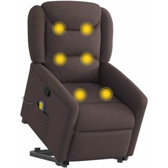 vidaXL Vidaxl - Silla De Masaje Reclinable De Pie De Tela Marr&oacute;n Oscuro