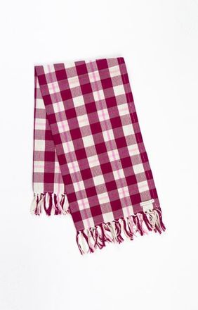 Archive New York Abigail Cranberry Handwoven Cotton Plaid Kitchen Towel in Burgundy at Nordstrom, Size Small