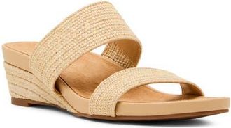 Anne Klein Kapricorn Wedge Sandal in Natural Raffia at Nordstrom, Size 6.5