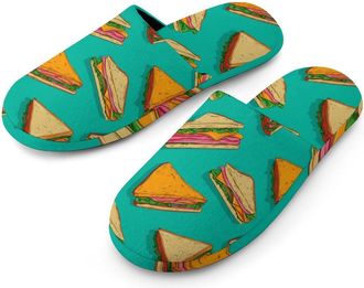 Generic Sandwich Slices Mens Cozy Memory Foam Slippers Warm Cotton House Shoes Comfy Slipper for Indoor Outdoor