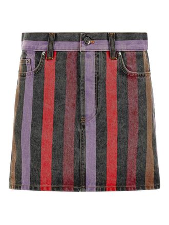 Versace Striped denim skirt