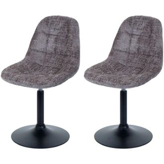 Hhg Nunca Usado] Lote De 2 Sillas De Comedor Hhg 837, Silla De Cocina Silla Giratoria, Acero Mvg Tela/textil Chenilla (465g/m&sup2;), Marr&oacute;n