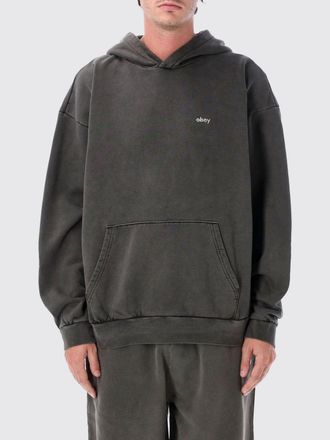 Obey Felpa hoodie relaxed fit in cotone con tasca a marsupio e logo