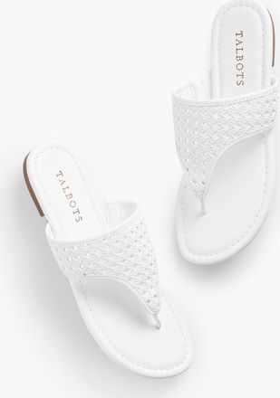 Talbots Gigi Faux Nappa Sandals - White - 10M Talbots