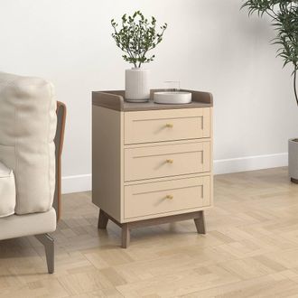 Melody Maison Cream 3 Drawer Bedside Table - Oswin Range