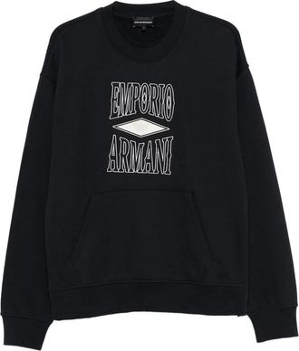Emporio Armani Logo-embroidered Zip-slit Sweater