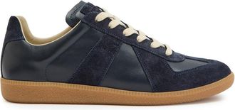 Maison Margiela Replica Panelled Leather Sneakers - Navy - 44 (IT44 / UK10)