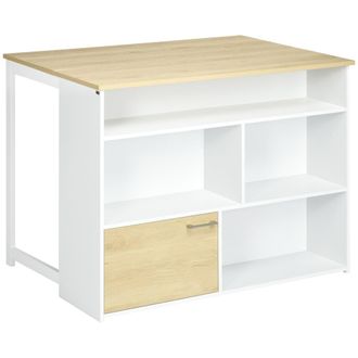 HOMCOM Mesa de bar 116x79.5x91 cm blanco