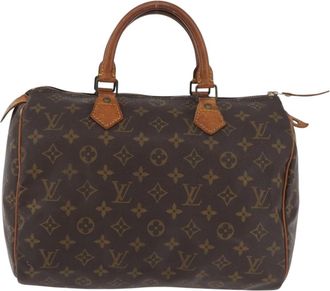 Louis Vuitton Speedy Handbag Monogram Canvas Brown Canvas Handbag (Pre-Owned)