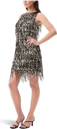 Trina Turk Nini Dress Womens Dress Black/Gold : 10, Polyester/Spandex