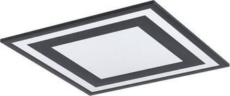 Eglo Eglo - Plafoniera Moderna Savatarila Alluminio Nero Luce Led Integrato 22,2W