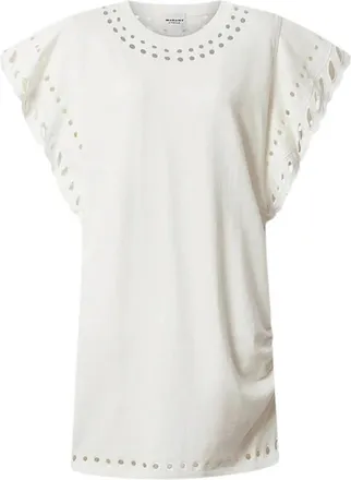 Isabel Marant Short Dresses, female, Beige, Size: S Orlane Embroidered Jersey Dress