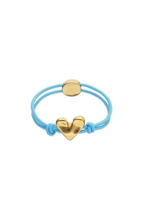 UNOde50 Blue Elastic Thread Bracelet With 18K Gold-Plated Heart at Nordstrom, Size Medium