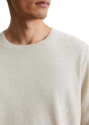 Marc O'Polo Rundhalspullover MARC OPOLO, Herren, Gr. XXL, grau (dapple gray), Strick, Obermaterial: 100% Baumwolle, regular fit, Rundhals, Rollkante, Pullover Run